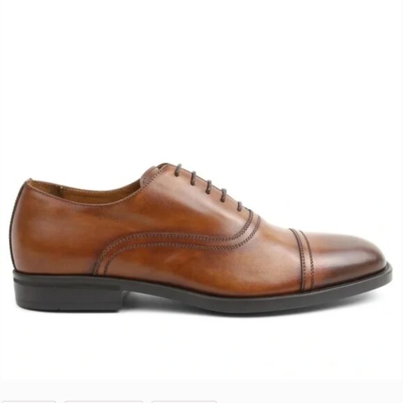 Bruno Magli The Butler Leather Lace Up Oxford Dress Shoe Cognac Brown Sz 13 - Picture 1 of 14
